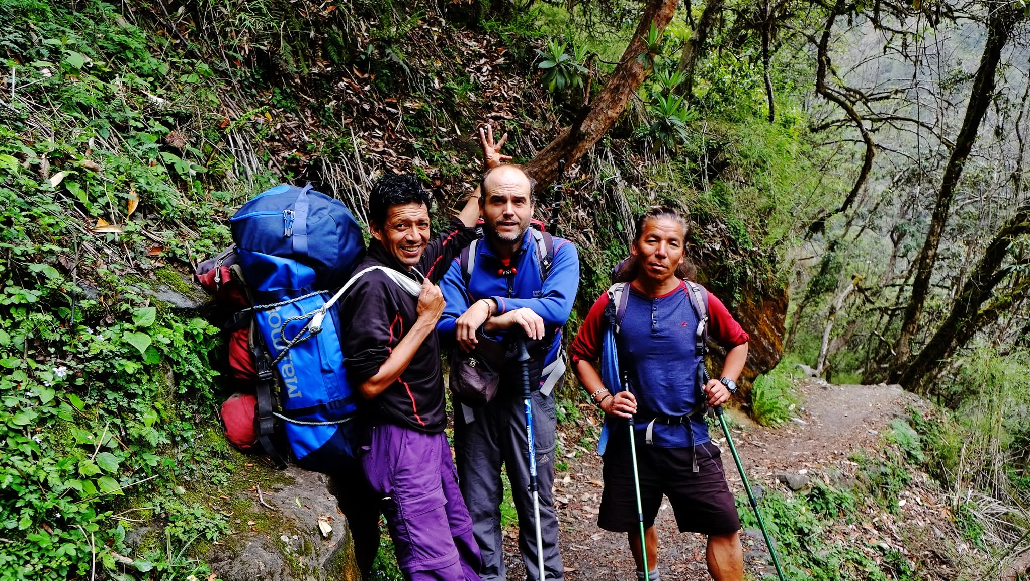 Hikers passing through Thorong La Pass on Annapurna Circuit Trek