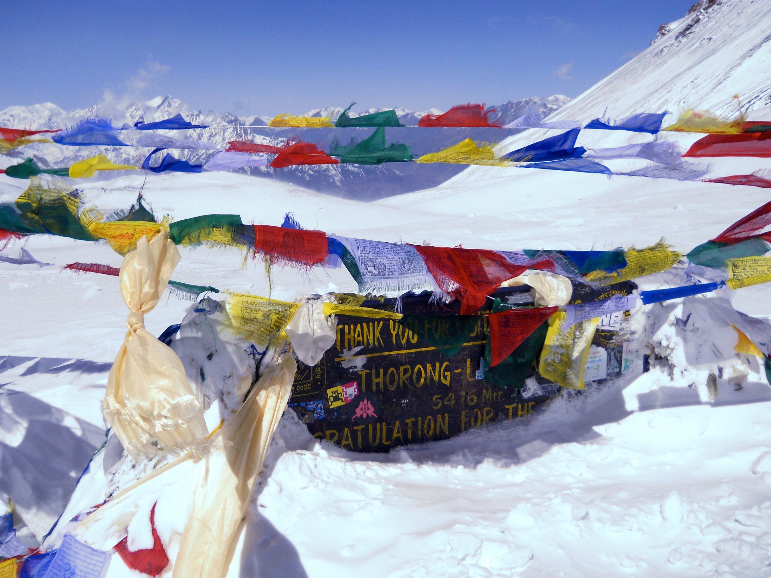 Thorong La Pass in the Annapurna Himalaya on the Thorong La Pass Trek